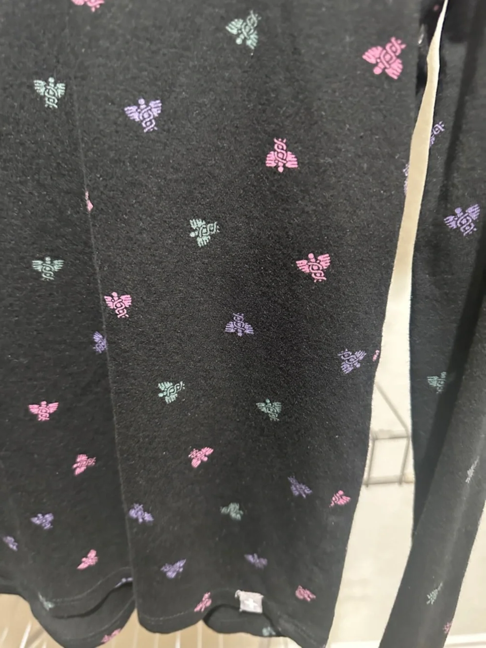 FIGS Black Tee with Pink, Teal & Medical Patterns - Picture 5 of 7